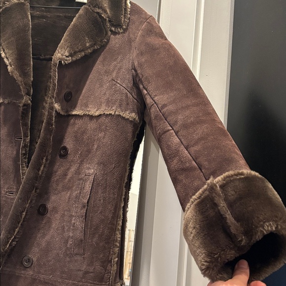 VTG Newport News Suede and faux fur coat - S, brown - Picture 4 of 6